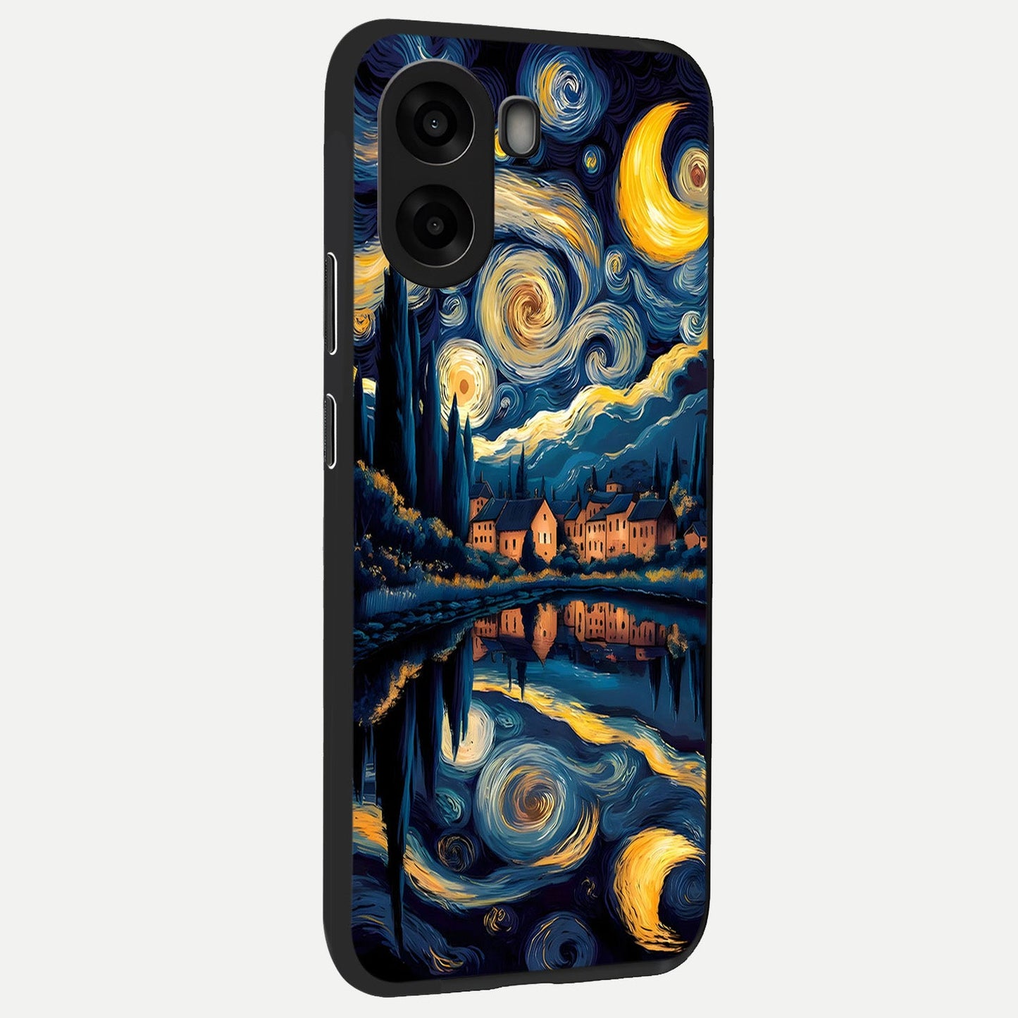  Starry Sky Serenity back cover For Oppo A6s slim fit glass case with vibrant aesthetic design