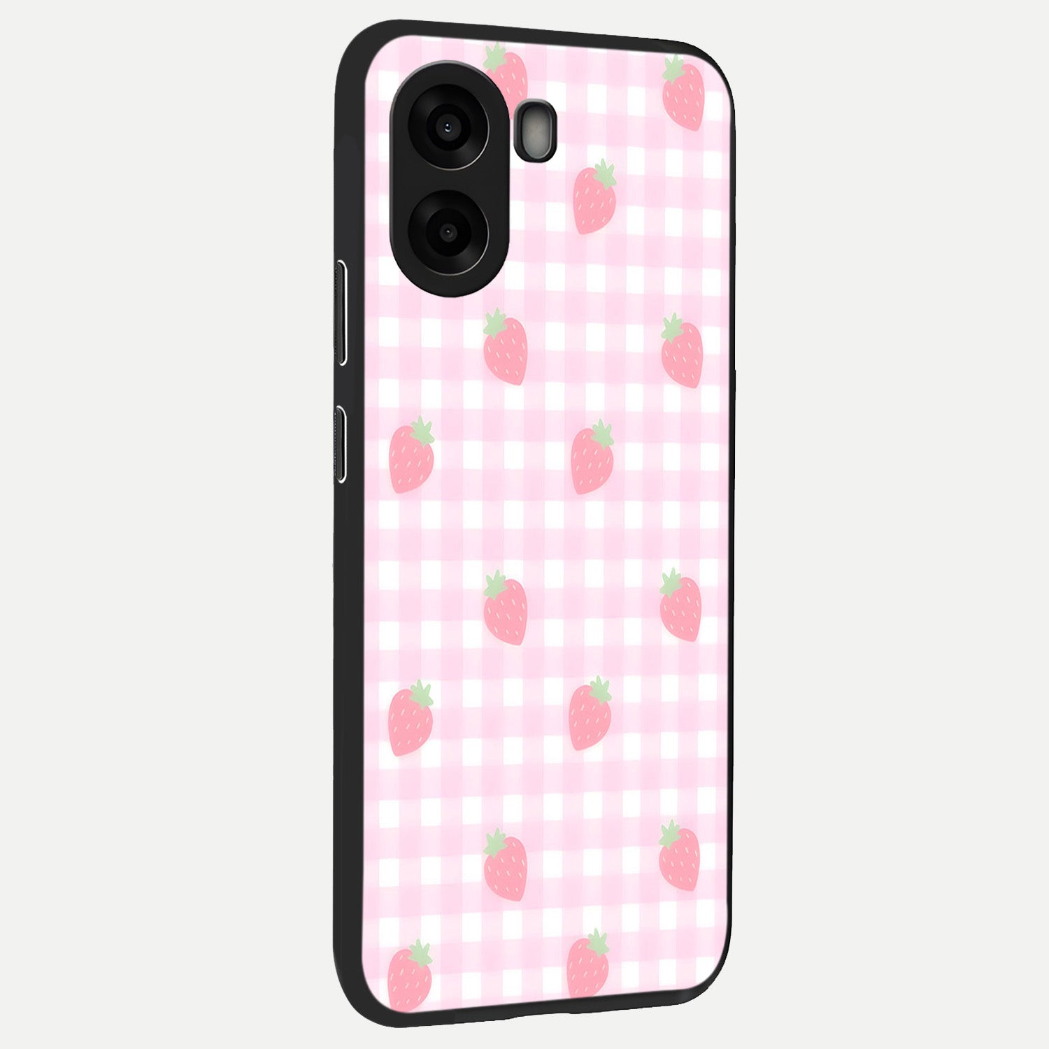  Strawberry Picnic Love back cover For Oppo A6s slim fit glass case with vibrant aesthetic design