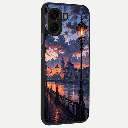 Twilight River Lights back cover For Oppo A6s slim fit glass case with vibrant aesthetic design