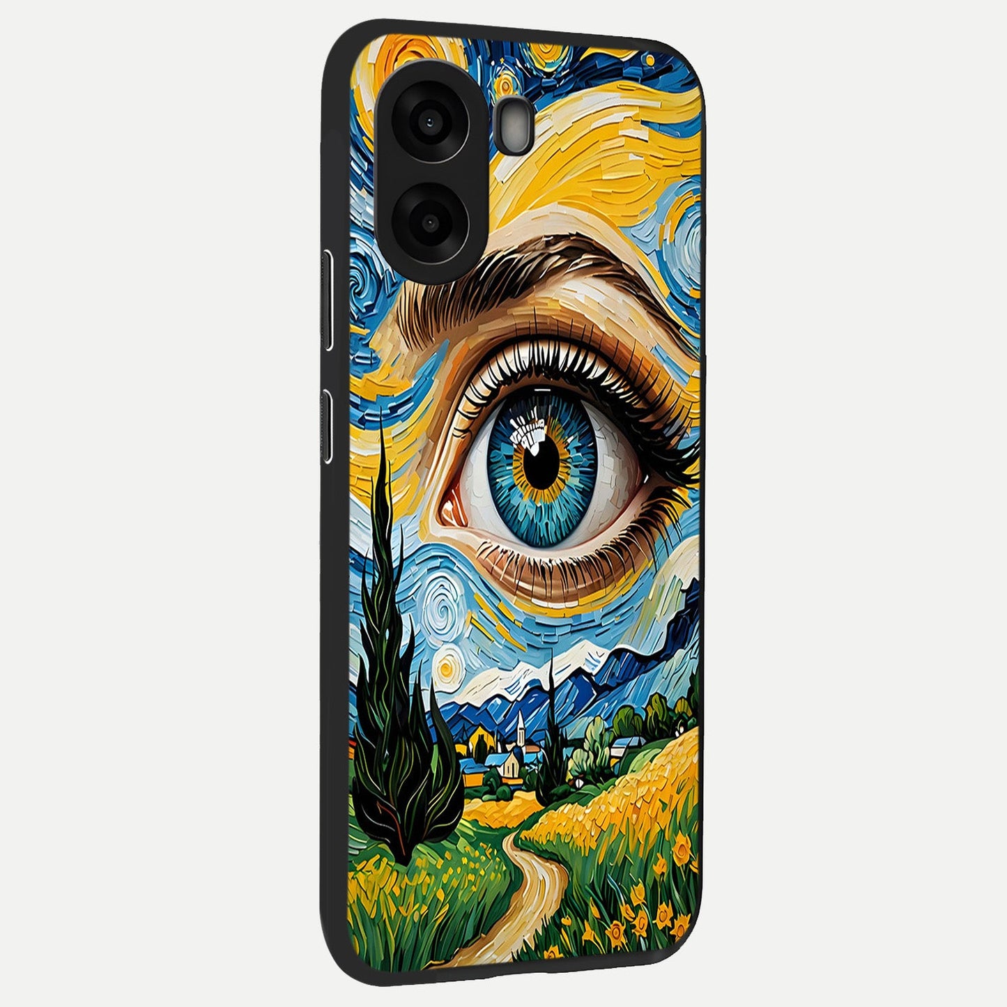  Van Gogh Eye back cover For Oppo A6s slim fit glass case with vibrant aesthetic design