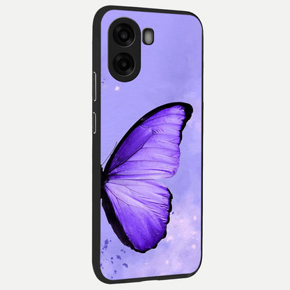  Violet Dream Wing back cover For Oppo A6s slim fit glass case with vibrant aesthetic design
