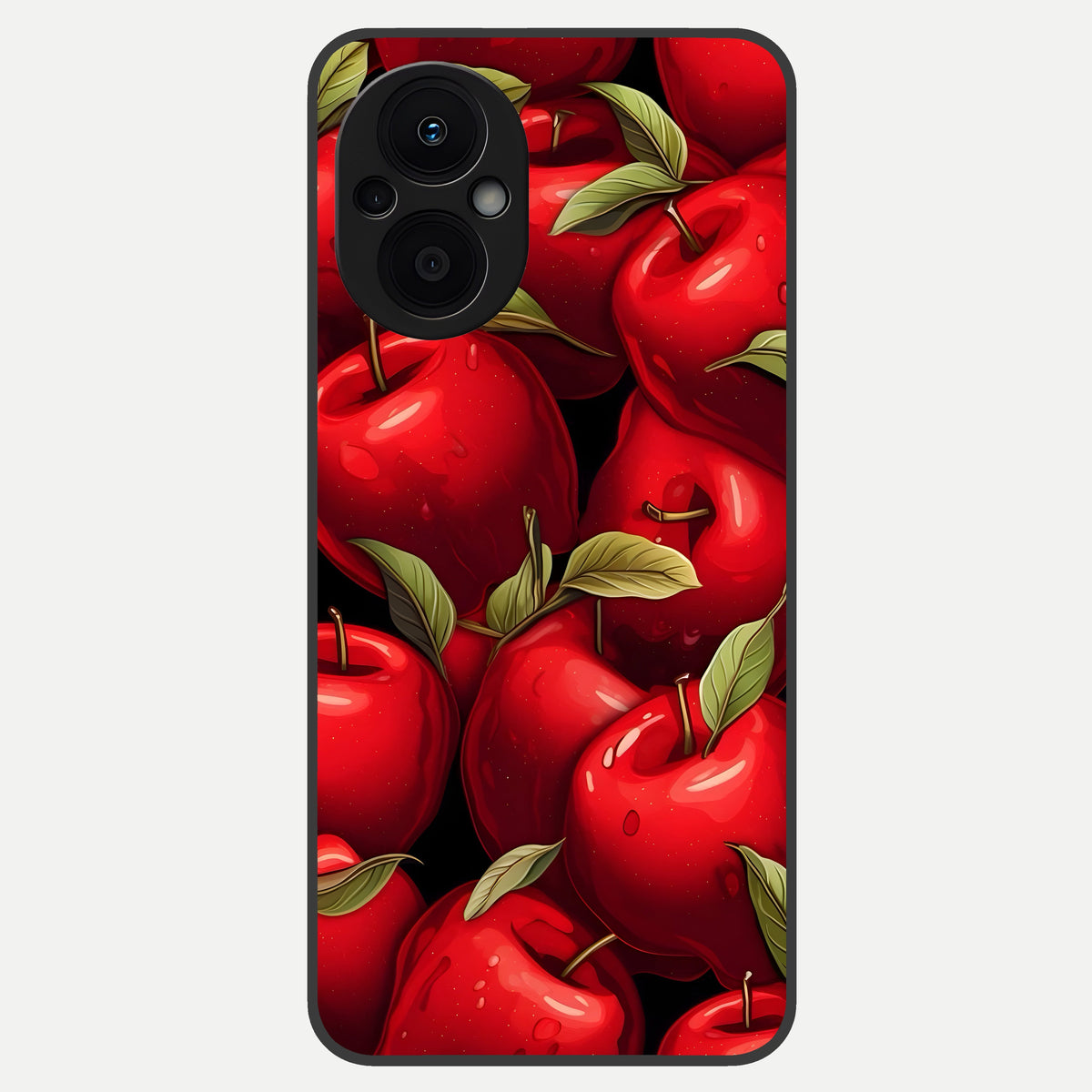  Apple Pattern Glass Case For Oppo F21 Pro 5G back cover – full design glossy printed glass finish