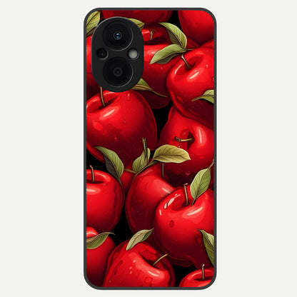  Apple Pattern Glass Case For Oppo F21 Pro 5G back cover – full design glossy printed glass finish