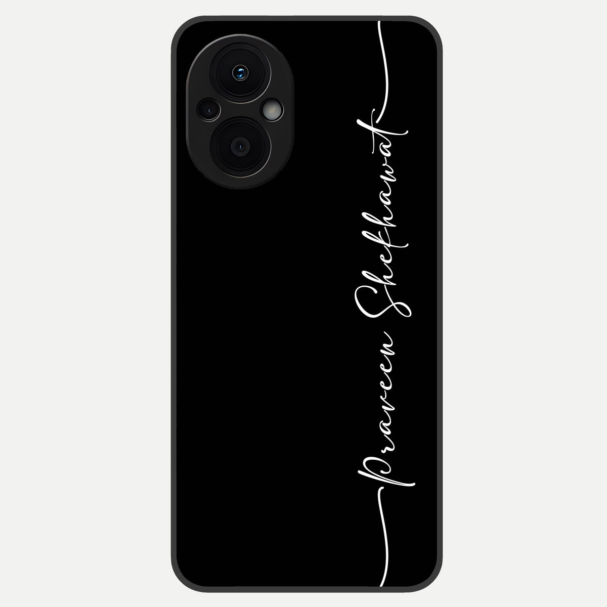  Black Tune Custom Name Glass Case For Oppo F21 Pro 5G back cover – full design glossy printed glass finish