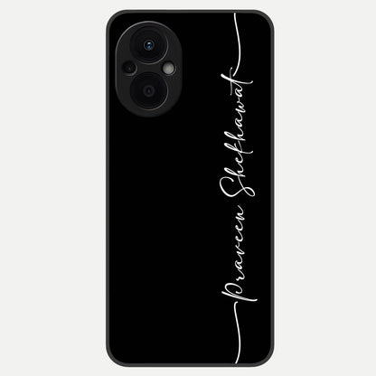  Black Tune Custom Name Glass Case For Oppo F21 Pro 5G back cover – full design glossy printed glass finish