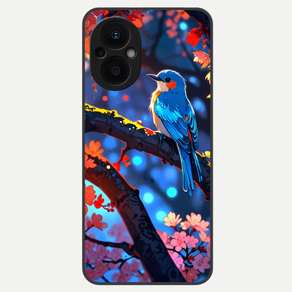  Blooming Water Drift Glass Case For Oppo F21 Pro 5G back cover – full design glossy printed glass finish