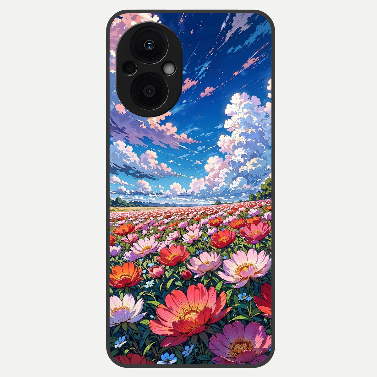  Blossom Sky Field Glass Case For Oppo F21 Pro 5G back cover – full design glossy printed glass finish