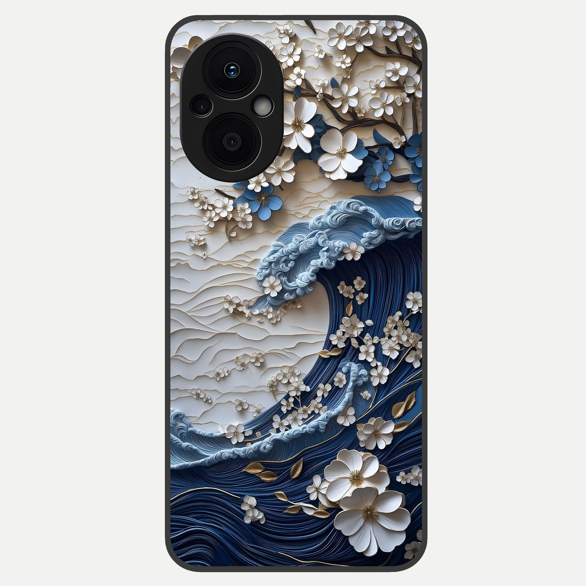  Blossom Wave Art Glass Case For Oppo F21 Pro 5G back cover – full design glossy printed glass finish