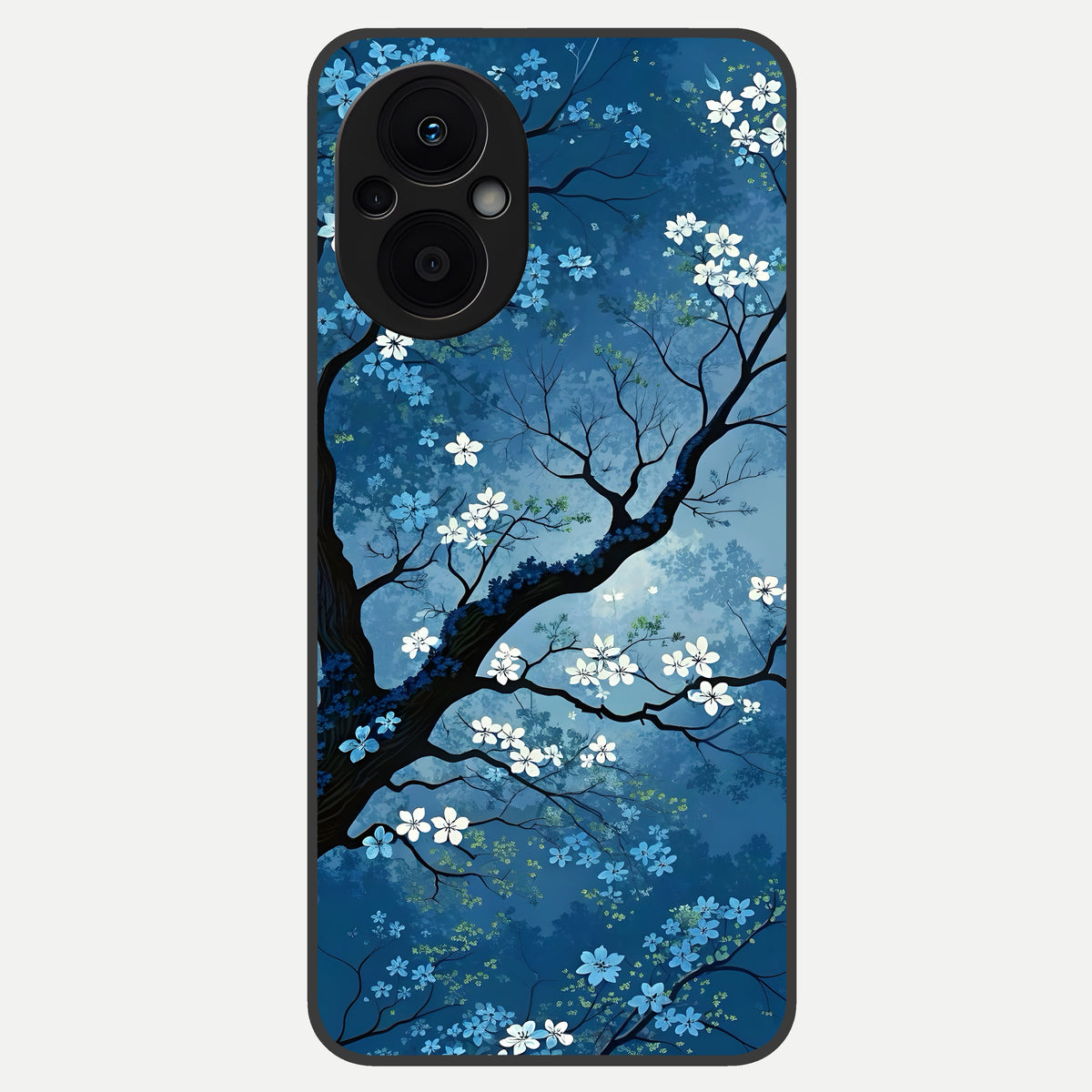  Blue Tree Serenity Glass Case For Oppo F21 Pro 5G back cover – full design glossy printed glass finish