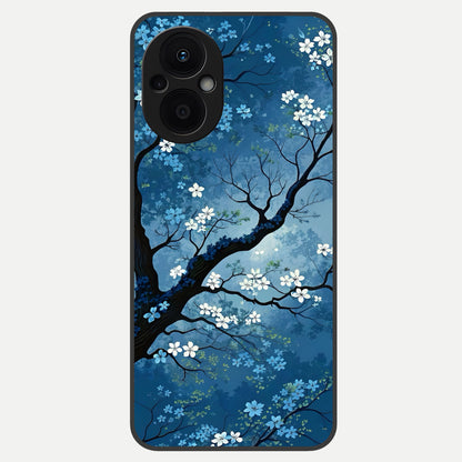  Blue Tree Serenity Glass Case For Oppo F21 Pro 5G back cover – full design glossy printed glass finish