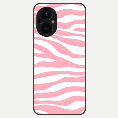  Blush Zebra Flow Glass Case For Oppo F21 Pro 5G back cover – full design glossy printed glass finish