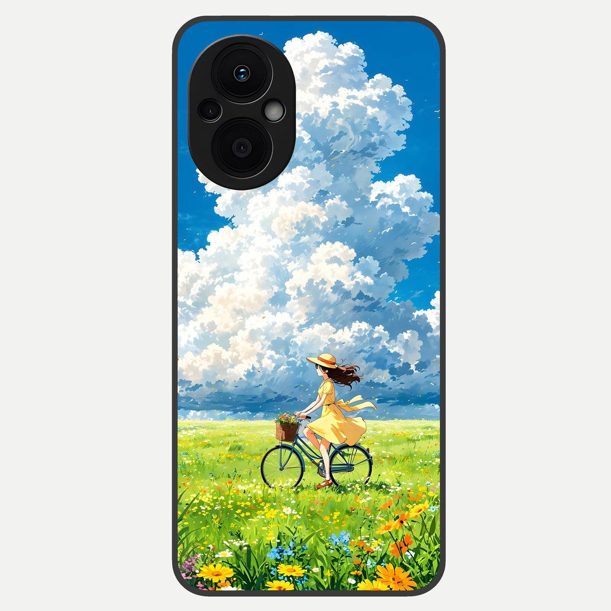  Breezy Meadow Ride Glass Case For Oppo F21 Pro 5G back cover – full design glossy printed glass finish