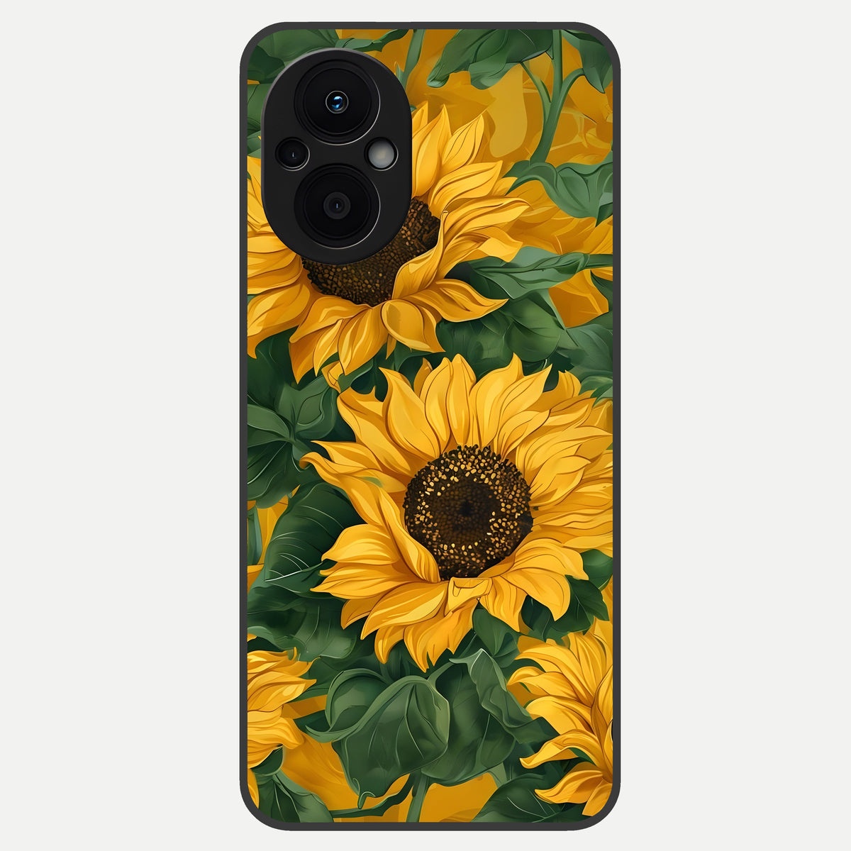  Bright Sunflower Bloom Glass Case For Oppo F21 Pro 5G back cover – full design glossy printed glass finish