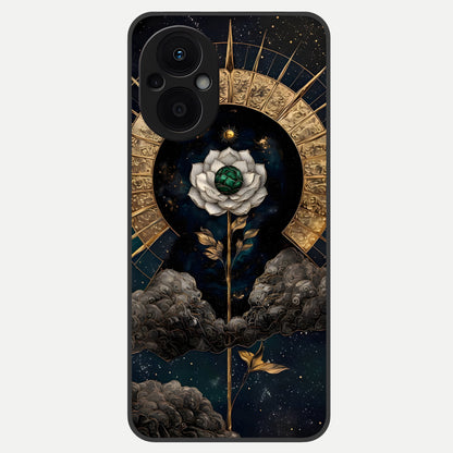  Celestial Lotus Morang Glass Case For Oppo F21 Pro 5G back cover – full design glossy printed glass finish