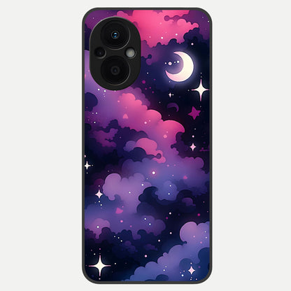  Celestial Moon Magic Glass Case For Oppo F21 Pro 5G back cover – full design glossy printed glass finish