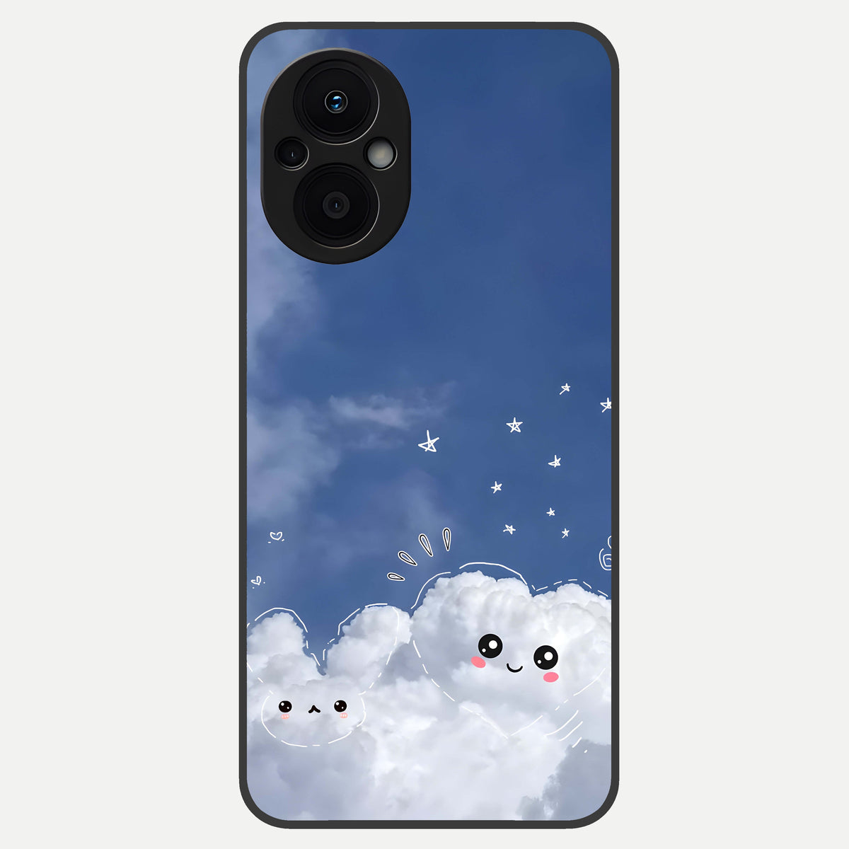  Cute Blossom Cloud Glass Case For Oppo F21 Pro 5G back cover – full design glossy printed glass finish