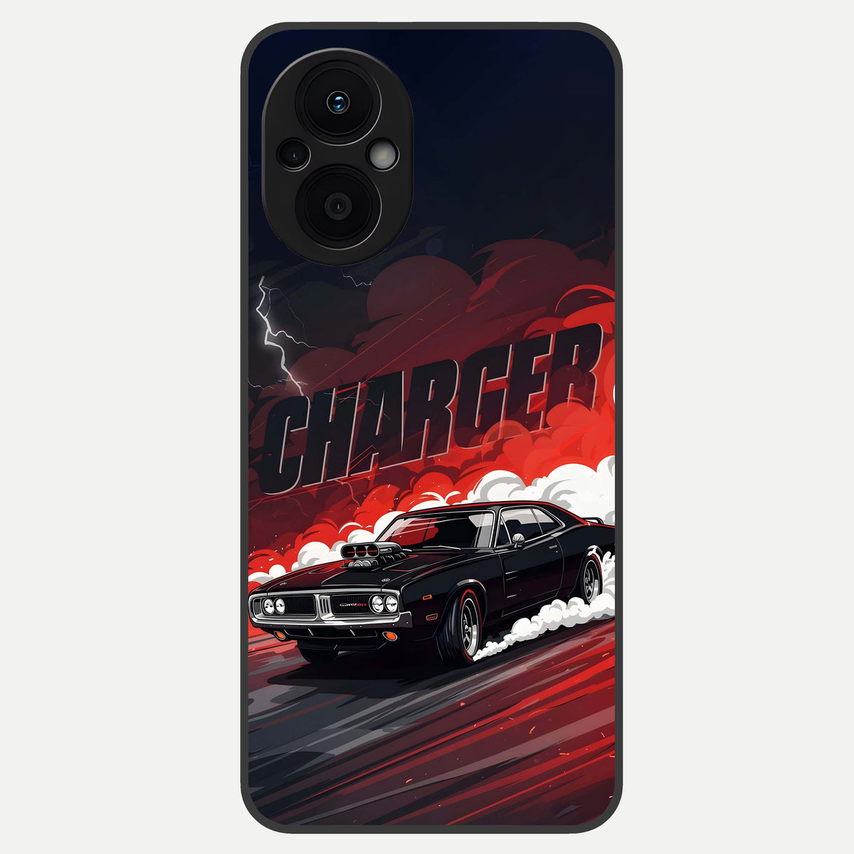  Dark Charger Fury Glass Case For Oppo F21 Pro 5G back cover – full design glossy printed glass finish