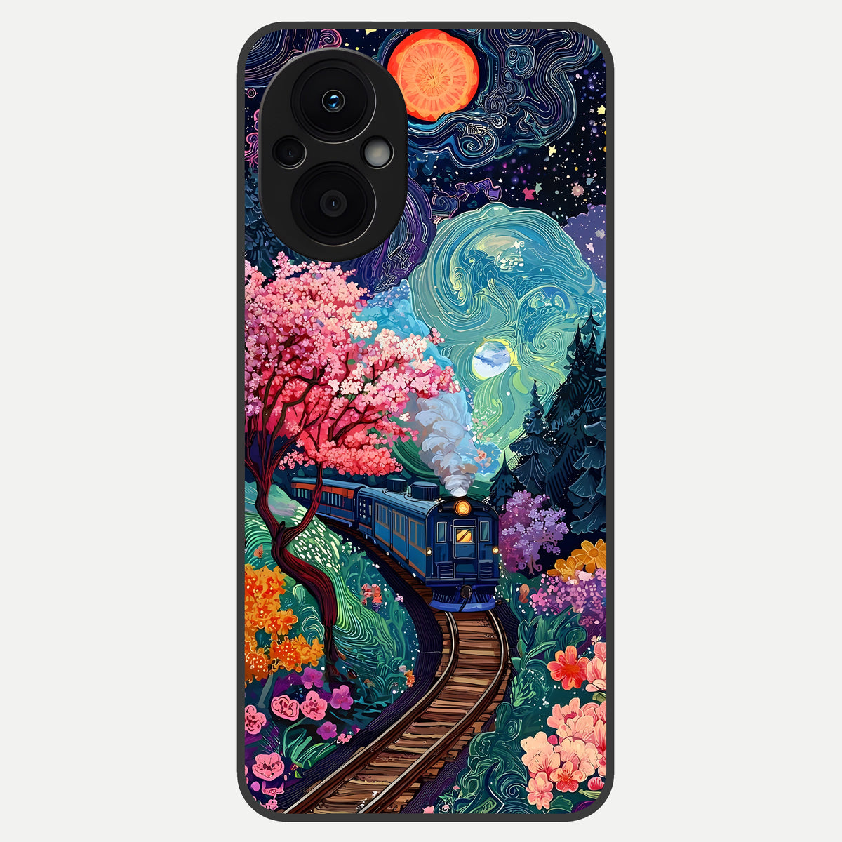 Digital Art Glass Case For Oppo F21 Pro 5G back cover – full design glossy printed glass finish