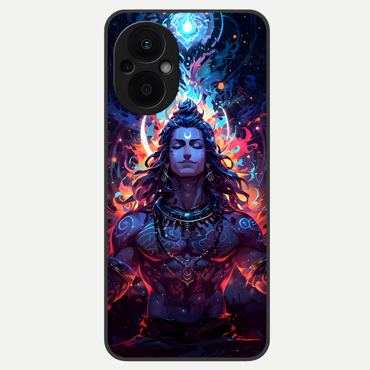  Divine Fire Shiv Glass Case For Oppo F21 Pro 5G back cover – full design glossy printed glass finish