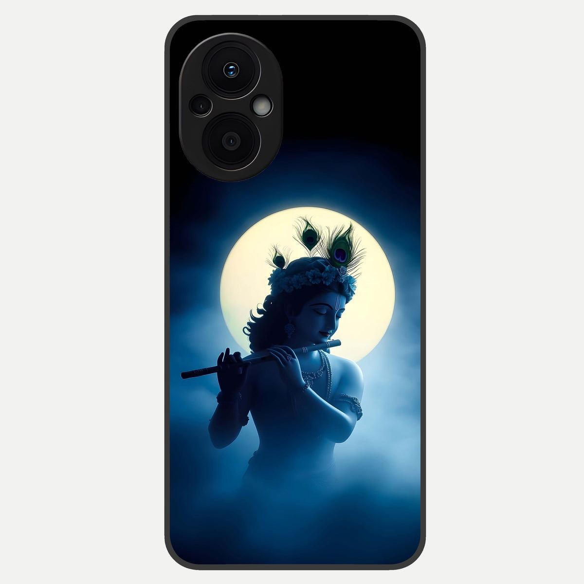  Divine Moon Flute Glass Case For Oppo F21 Pro 5G back cover – full design glossy printed glass finish