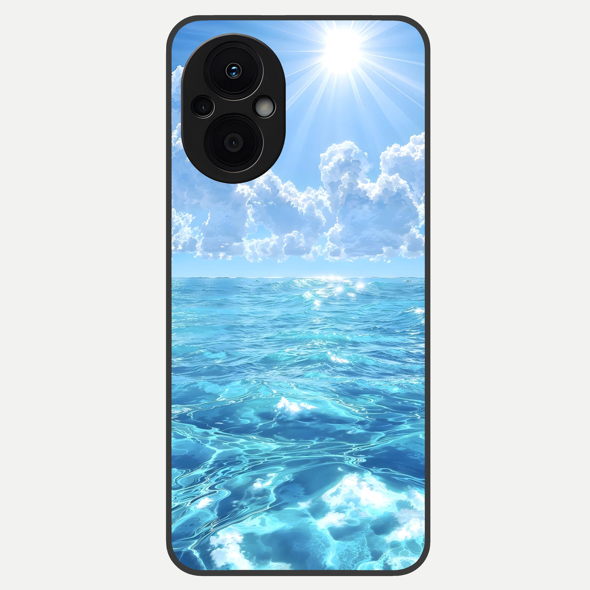  Endless Ocean Horizon Glass Case For Oppo F21 Pro 5G back cover – full design glossy printed glass finish