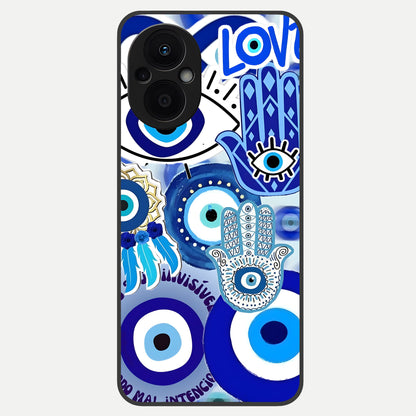  Evil Eyes Dream Glass Case For Oppo F21 Pro 5G back cover – full design glossy printed glass finish