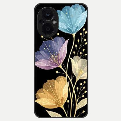  Flower Bloom Glow Glass Case For Oppo F21 Pro 5G back cover – full design glossy printed glass finish
