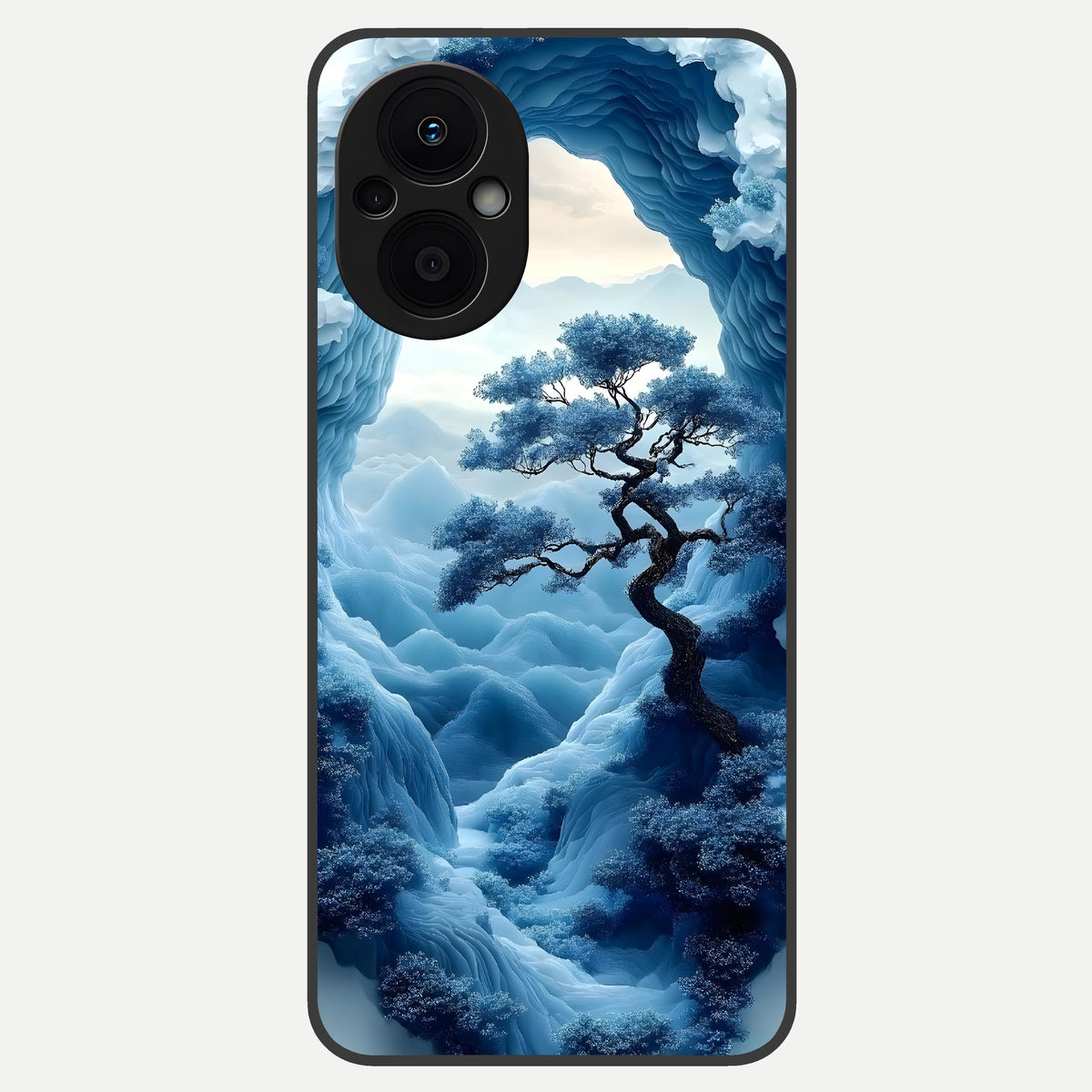  Frozen Serenity Gate Glass Case For Oppo F21 Pro 5G back cover – full design glossy printed glass finish