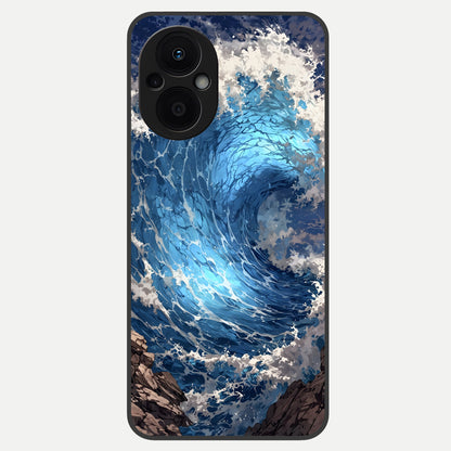  Giant Ocean Wave Glass Case For Oppo F21 Pro 5G back cover – full design glossy printed glass finish