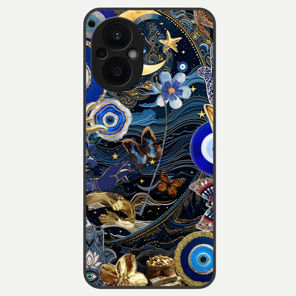  Golden Moon Magic Glass Case For Oppo F21 Pro 5G back cover – full design glossy printed glass finish