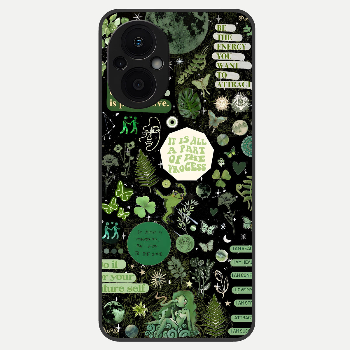  Green Mandala Pattern Glass Case For Oppo F21 Pro 5G back cover – full design glossy printed glass finish