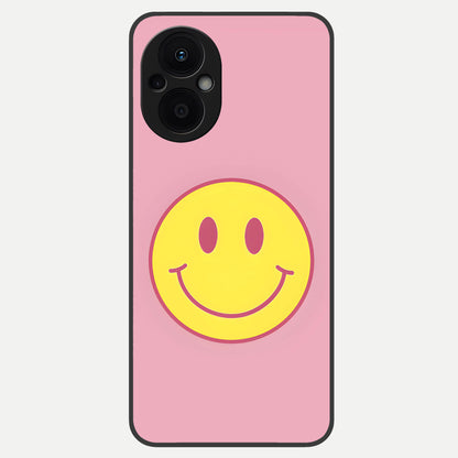  Happy Pink Mood Glass Case For Oppo F21 Pro 5G back cover – full design glossy printed glass finish