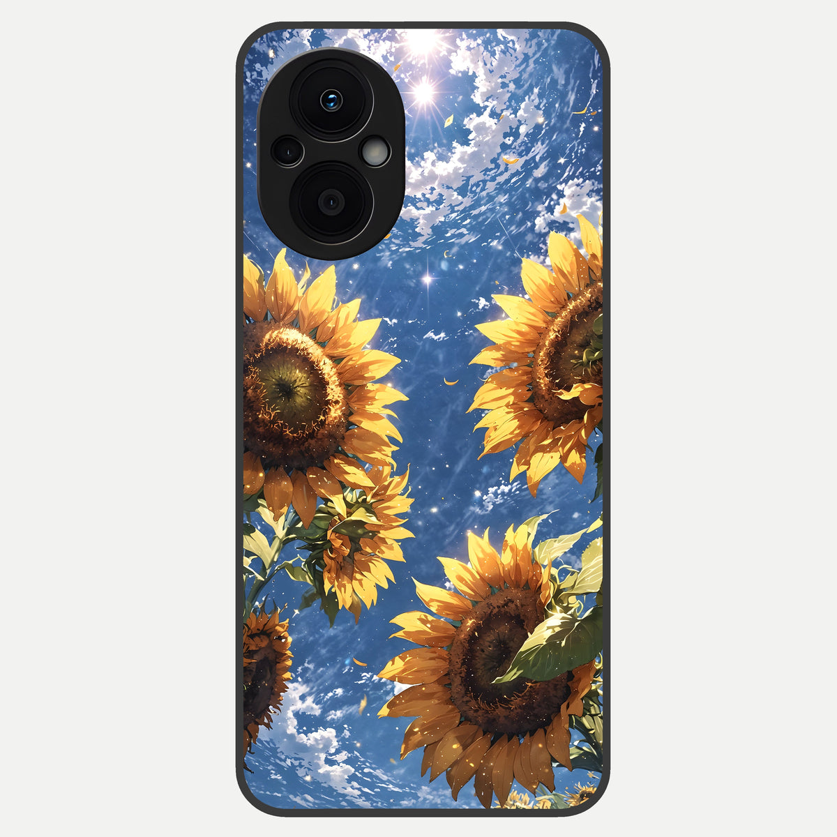  Heavenly Sunflower Rise Glass Case For Oppo F21 Pro 5G back cover – full design glossy printed glass finish