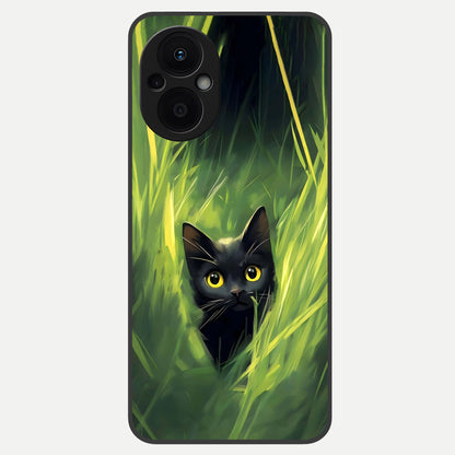  Hidden Cat Whisper Glass Case For Oppo F21 Pro 5G back cover – full design glossy printed glass finish