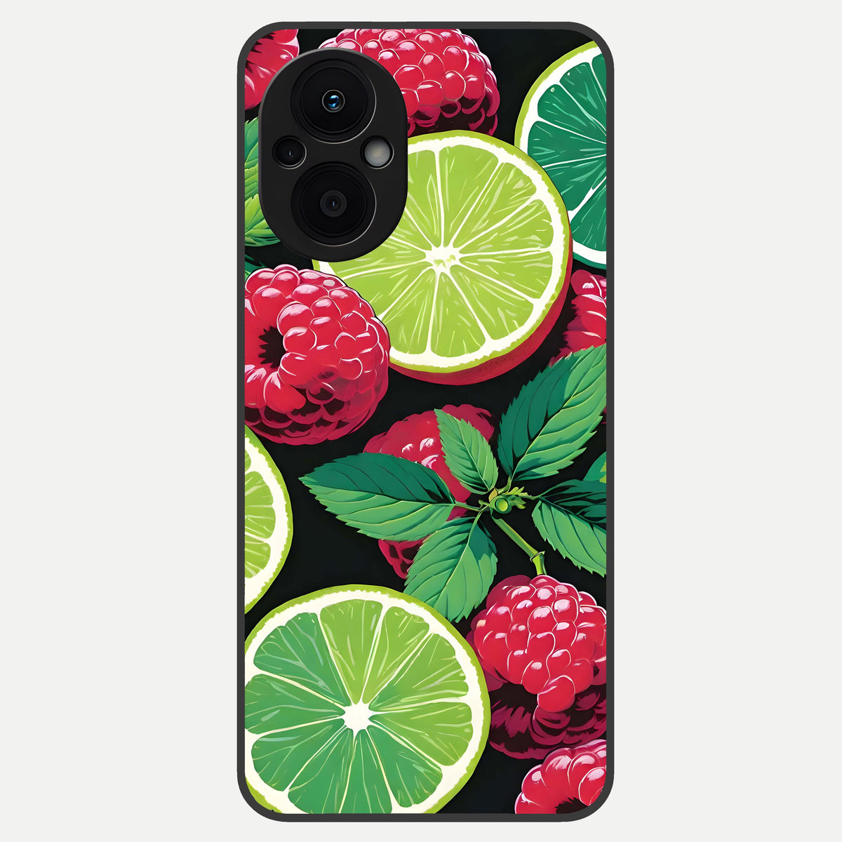  Lime and Raspberry Pattern Glass Case For Oppo F21 Pro 5G back cover – full design glossy printed glass finish