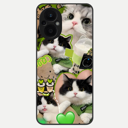  Matcha Cats Mood Glass Case For Oppo F21 Pro 5G back cover – full design glossy printed glass finish