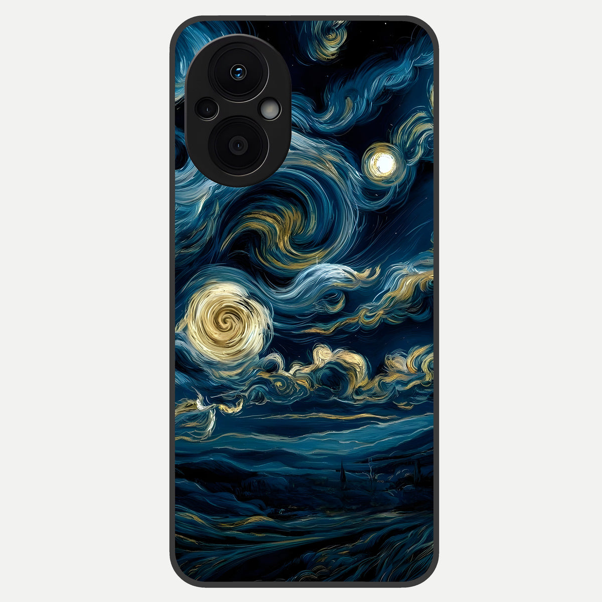  Midnight Sky Whirl Glass Case For Oppo F21 Pro 5G back cover – full design glossy printed glass finish