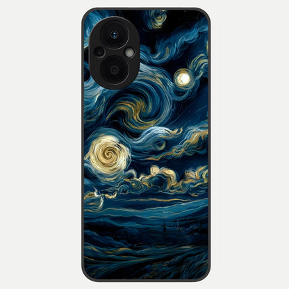  Midnight Sky Whirl Glass Case For Oppo F21 Pro 5G back cover – full design glossy printed glass finish