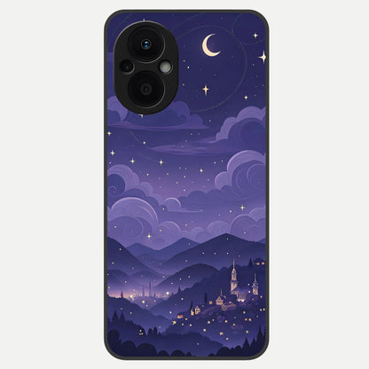  Minimal Night View Glass Case For Oppo F21 Pro 5G back cover – full design glossy printed glass finish