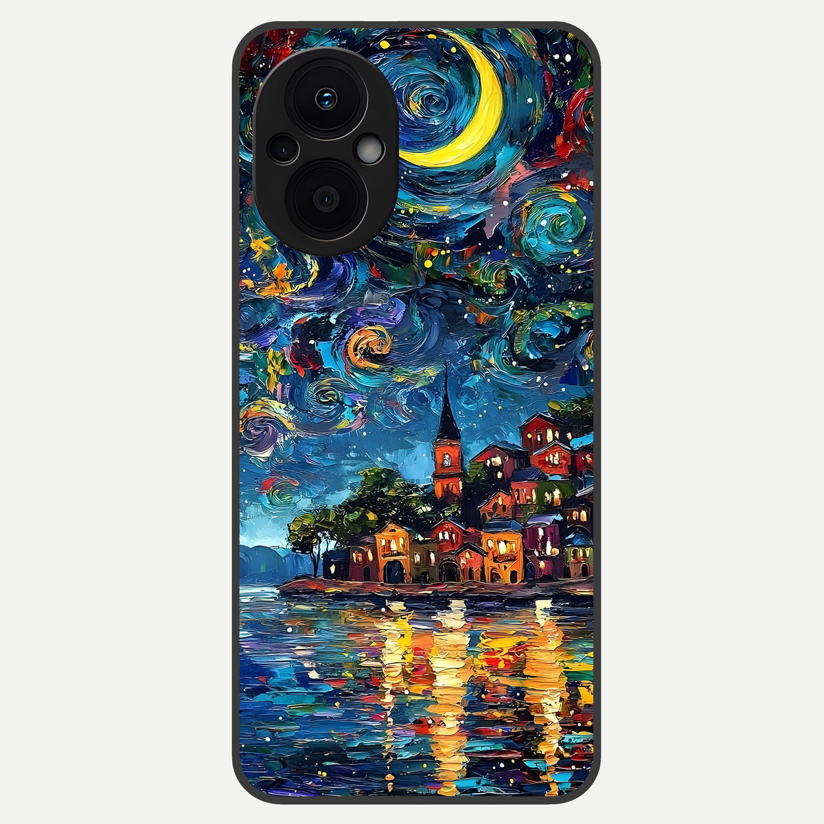  Moonlight Harbor Glow Glass Case For Oppo F21 Pro 5G back cover – full design glossy printed glass finish