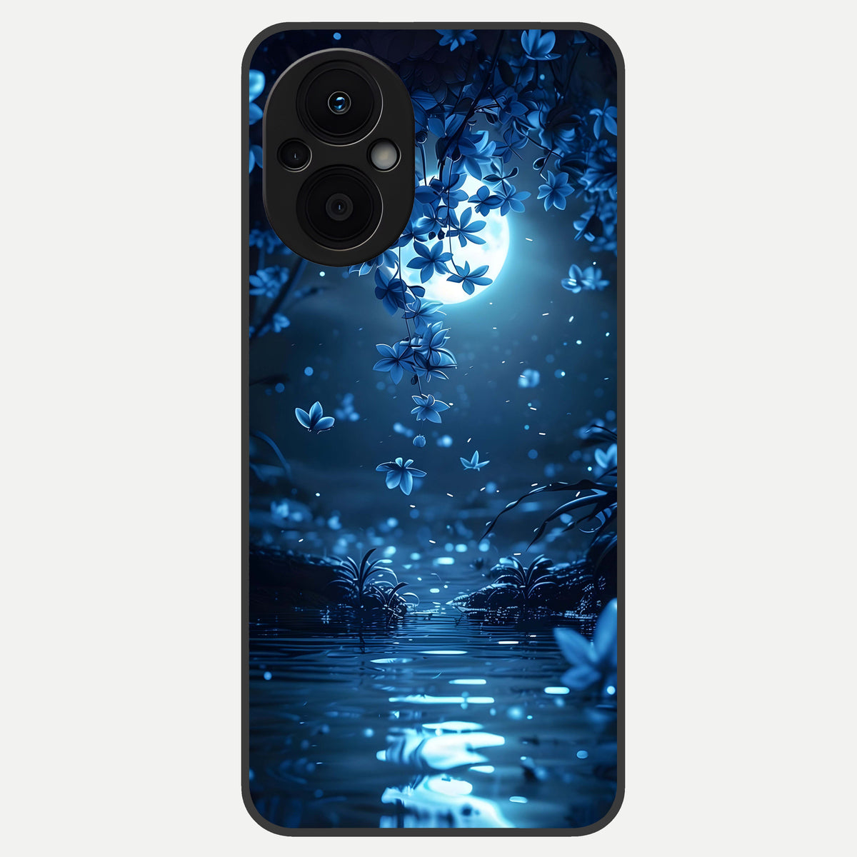  Moonlight Petal Dream Glass Case For Oppo F21 Pro 5G back cover – full design glossy printed glass finish