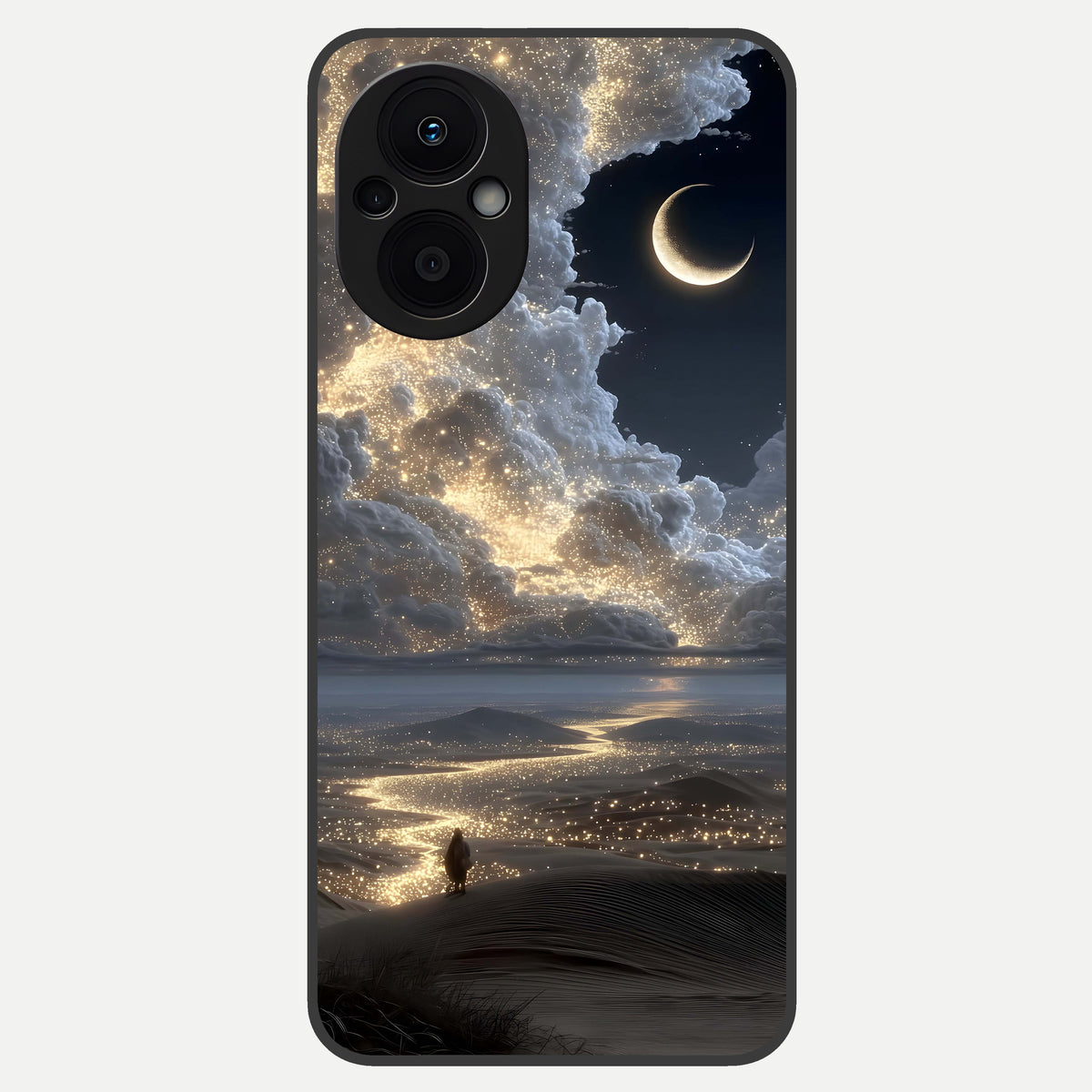  Moonlight Spark Path Glass Case For Oppo F21 Pro 5G back cover – full design glossy printed glass finish