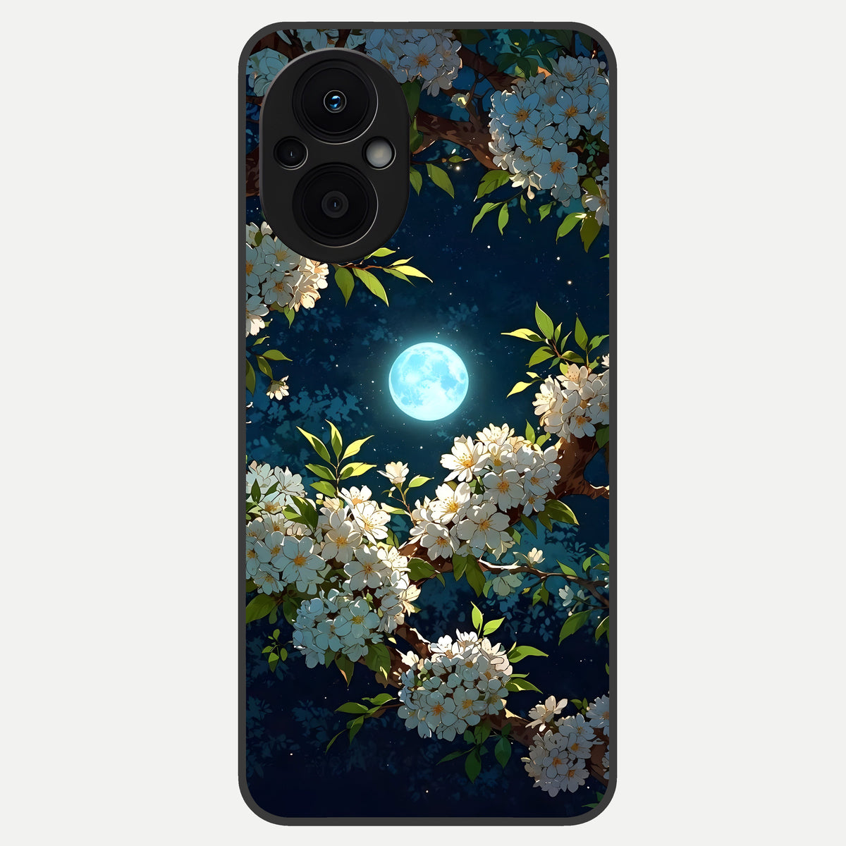  Moonlit Blossom Dream Glass Case For Oppo F21 Pro 5G back cover – full design glossy printed glass finish