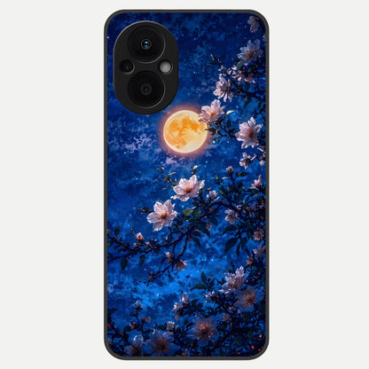  Moonlit Blossoms Night Glass Case For Oppo F21 Pro 5G back cover – full design glossy printed glass finish