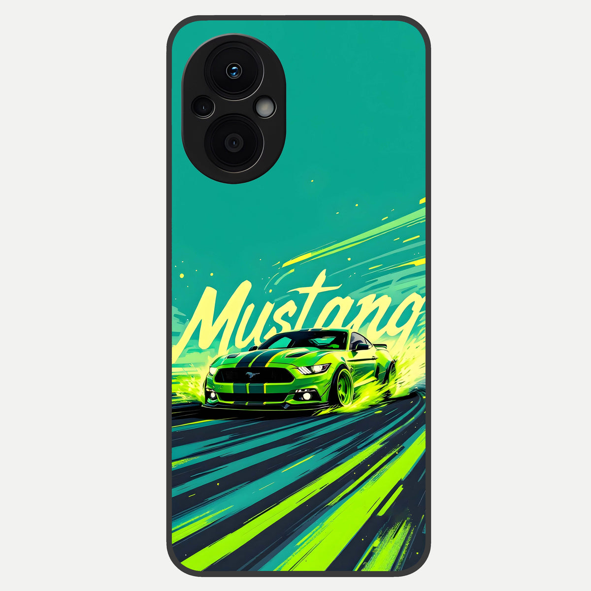  Mustang Bang Glass Case For Oppo F21 Pro 5G back cover – full design glossy printed glass finish