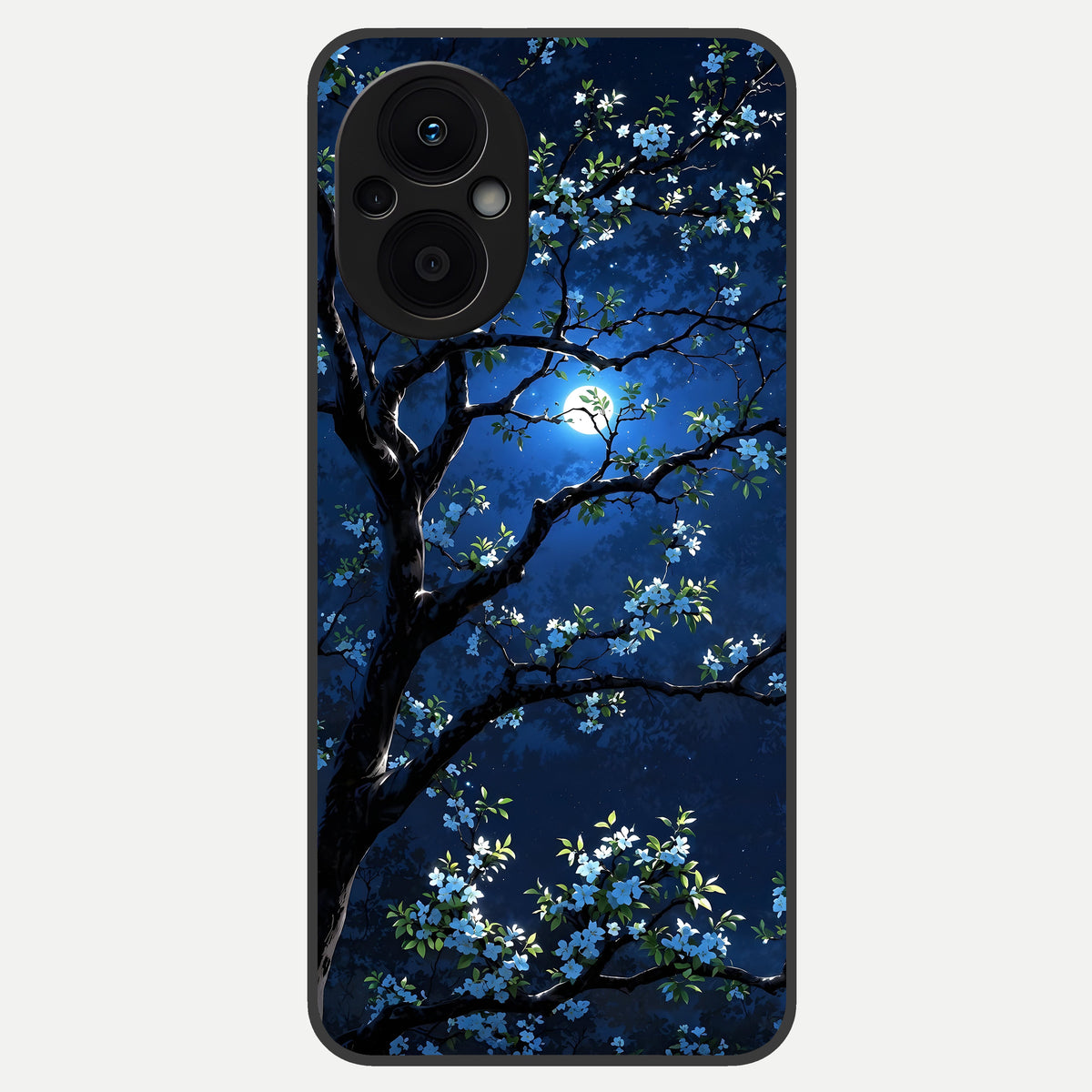  Mystic Floral Night Glass Case For Oppo F21 Pro 5G back cover – full design glossy printed glass finish