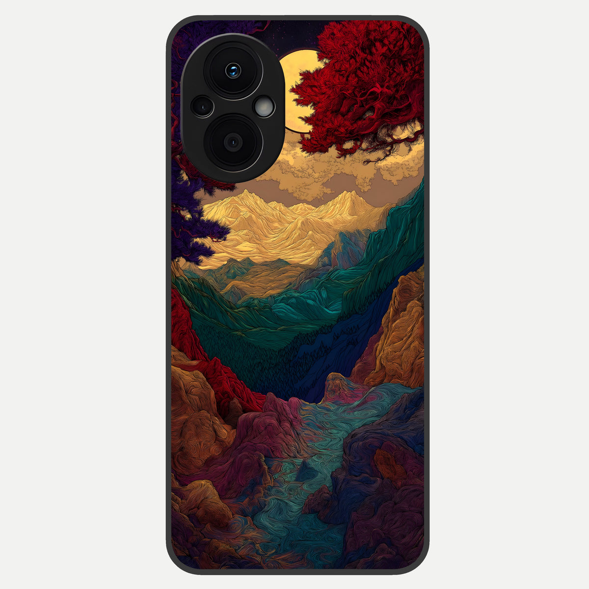  Mystic Valley Light Glass Case For Oppo F21 Pro 5G back cover – full design glossy printed glass finish