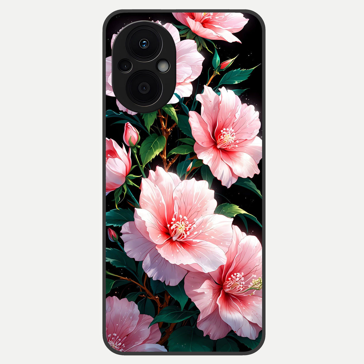  Peach Flower Glass Case For Oppo F21 Pro 5G back cover – full design glossy printed glass finish