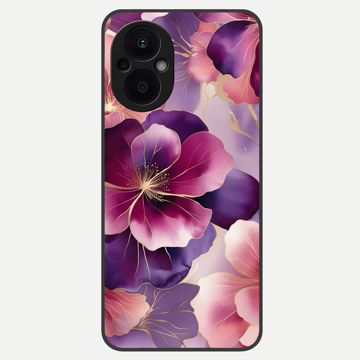  Pink Bouquet Florals Glass Case For Oppo F21 Pro 5G back cover – full design glossy printed glass finish