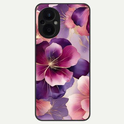  Pink Bouquet Florals Glass Case For Oppo F21 Pro 5G back cover – full design glossy printed glass finish
